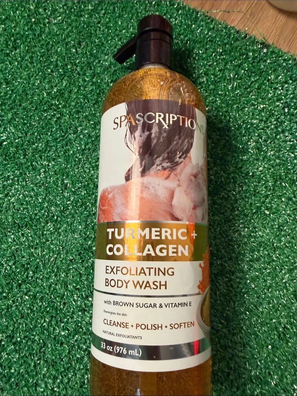 SpaScriptions Turmeric + Collagen Exfoliating Body Wash - Orange/Brown